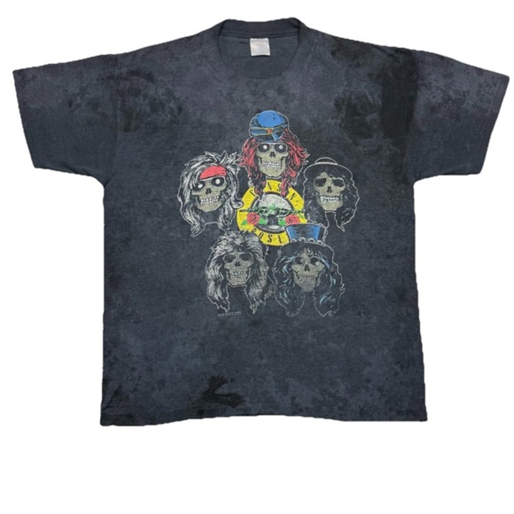 Guns N Roses 1989 LA Coliseum Tour T Shirt Vintage 80s Skull Faces Single Stitch